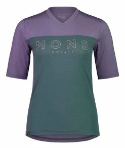 REDWOOD ENDURO Damen-Kurzarmshirt , Thistle/Burnt Sage Von MONS ROYALE
