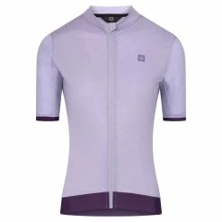 VELOZIP SUB Damen-Kurzarmarm-Merino-Trikot , Lilac Grey Von TRIPLE2