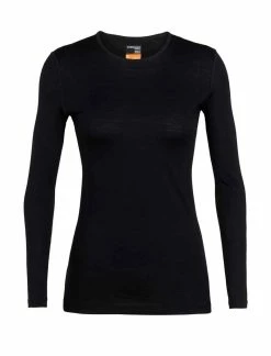 Günstiges E-Bikes Geschäft 48 200 OASIS Damen-Merino-Langarmshirt, Schwarz Von ICEBREAKER