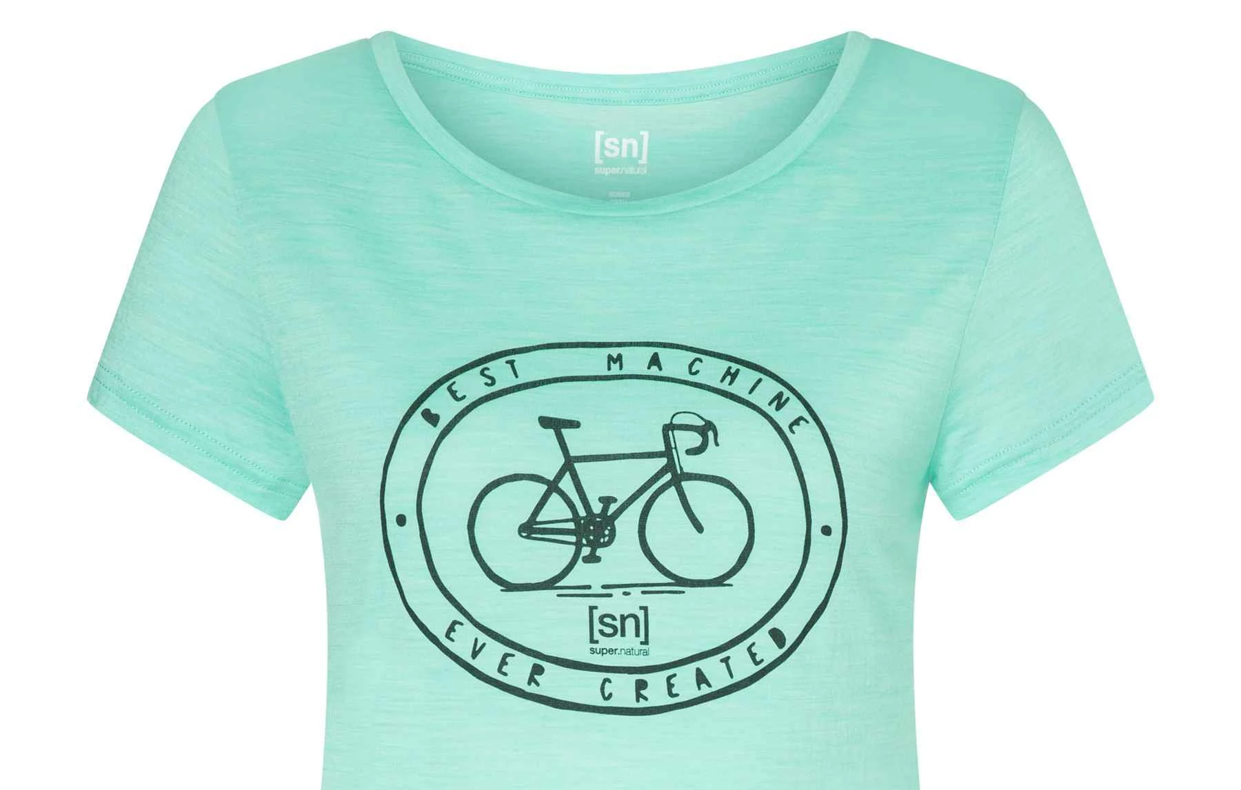 LA MAQUINA Damen-Kurzarm-Merino-Shirt , Ice Green Melange/Urban Chic Von SUPER.NATURAL 4 LA MAQUINA Damen-Kurzarm-Merino-Shirt , Ice Green Melange/Urban Chic Von SUPER.NATURAL – Bild 2