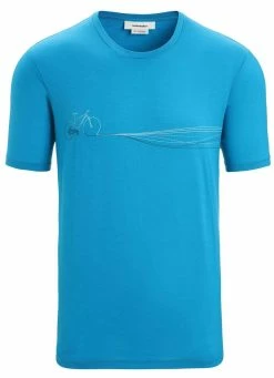 TECH LITE II CADENCE PATHS Herren-Kurzarmshirt, Geo Blue Von ICEBREAKER