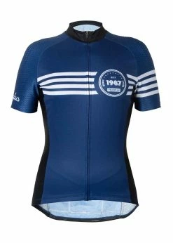 Günstiges E-Bikes Geschäft 40 1987 TEAM Damen-Kurzarmtrikot , Dunkelblau Von VELOPLUS SWISS DESIGN