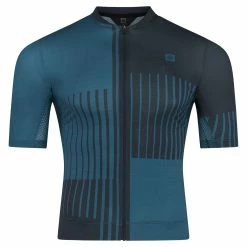 VELOZIP EVO RECYCLED Herren-Kurzarmarmtrikot , Bluewsteel Von TRIPLE2