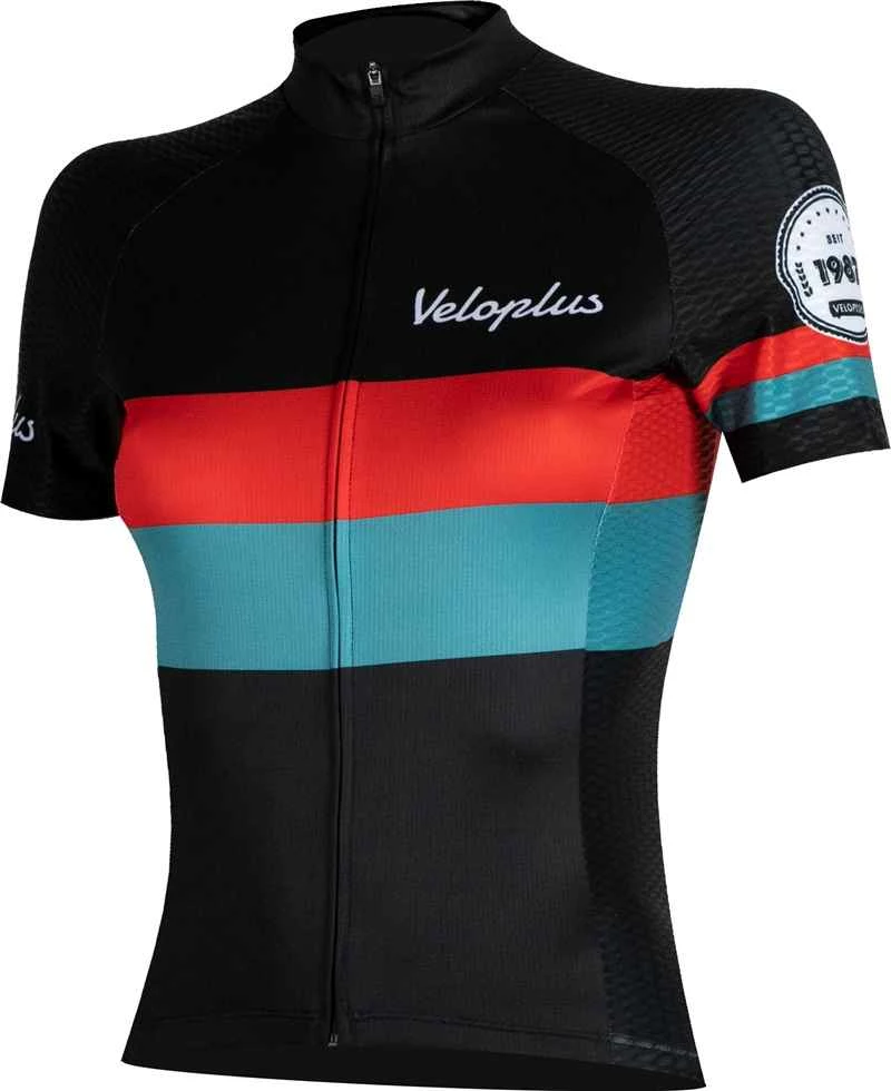1987 TEAM Damen-Kurzarmtrikot, Schwarz Von VELOPLUS SWISS DESIGN 3 1987 TEAM Damen-Kurzarmtrikot, Schwarz Von VELOPLUS SWISS DESIGN