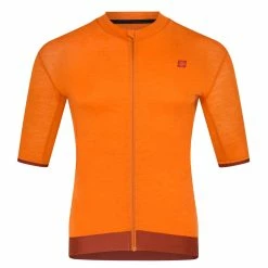 VELOZIP SUB Herren-Kurzarm-Merino-Trikot , Gold Flame Von TRIPLE2