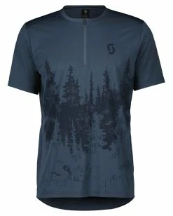 TRAIL FLOW ZIP Herren-Kurzarmtrikot , Metal Blue/Dark Blue Von SCOTT